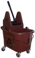 Mop Bucket and Wringer, 8-3/4 gal., Brown