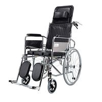 FACAI Wheelchairs Manual Wheelchair Can Lie Flat Folding Lightweight Wheelchairs Folding Portable Aluminium Wheelchairs Disabled Scooter with Removable Bedpan