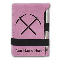 Mini Notepad, Pickaxe, Personalized Engraving Included (Pink)