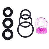 TT # UU214 4PCS Ċọçk Ř’ịňĝ has a Sports Extended time Function, Men's Advanced Ƥɇ'ńÏ’š Řịňg Enhanced Ring Set (Color: Black)