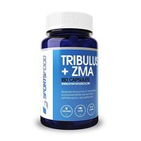 Sports Food Tribulus + ZMA - Natural Recovery and Testosterone Booster - 1000mg x 180 Capsules - Optimized Combo of Proven Boosters - 80% Protodioscin Bulgarian Extract - Increase Strength & Libido