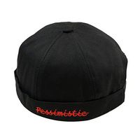 Meidexian888 Casual Hat for Men/Women, Street Melon Hat Retro Flawless Cuffed Landlord Hat Solid Color Hat (Black)