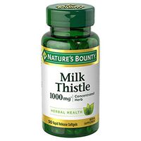 Nature's Bounty Milk Thistle Pills and Herbal Health Supplement, Supports Liver Health, 1000mg, 50 Softgels