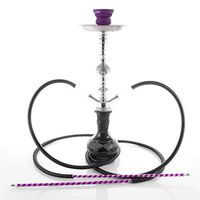 2 hose 20" Black smoking Hookah shisha nargila bar narguile nargile glass Vase