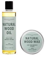 Caron & Doucet - Natural Wood Conditioning Oil and Wax Bundle - 100% Plant Based Wood Conditioning and Polishing Oil - Orange Scented - Suitable for Natural Wood Furniture. (8oz)