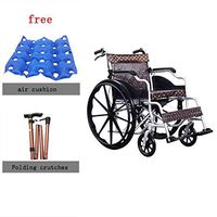 Folding Aluminum Alloy Wheelchair, Double Brake Old Man Scooter with Potty Pedal Adjustable Light Trolley