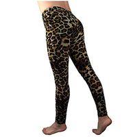 Pangxiannv High Waist Yoga Pants, Tummy Control, Leopard Print Workout Pants for Women 4 Way Stretch Yoga Leggings Black