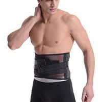 ROSENICE Waist Trimmer Belt Adjustable Belly Trimming Band Waist Protector Lumbar Support Belt with Steel Board Inserted - Size XL(Black)