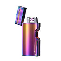Aibote New Infrared Ray Laser Sensor Dual Arc Plasma Cigarette Lighter Flameless Windproof USB Rechargeable Lighters Gift for Smokers(Colorful)