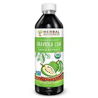 Graviola Leaf Extract Liquid - Soursop (Guanabana) Leaves – USDA Organic, Non GMO, Kosher – Cell Support & Regeneration & Stress Relief - Immune Boost – Made in USA by Herbal Goodness - 12oz Bottle