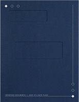 Tax Folder with Top-Staple Tabs and Offset Windows, 8 13/16" x 11 1/2", 50 Folders, Navy Blue