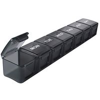 Extra Large Weekly Pill Organizer, Sukuos XL Daily Pill Cases for Pills/Vitamin/Fish Oil/Supplements (Black)