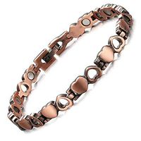 HiTreasure Mens Womens Health Copper Magnetic Bracelet for Arthritis Pain Relief (Imported,3500 Gauss Each Link)