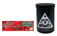Herb Airtight Container Fresh Kettle with Juicy Jay's Very Cherry 1.25 Flavored Hemp Rolling Papers 1 Count DC Crafts Nation- Illuminati