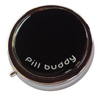 Black Pill Buddy Three Section Pocket Purse Travel Pill Box Case