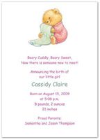 Soft & Cuddly with Pink PJs Birth Announcements - Set of 20