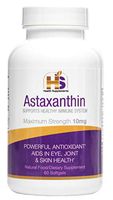Astaxanthin 10 mg, Powerful Antioxidant, Anti-Inflammatory Supplement (60 caps) from Red Marine Algae. A Supplement for Boosting Your Immune System. Benefits Eye Health, Muscle Recovery, Joint Health
