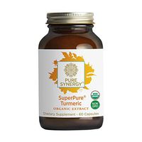 Pure Synergy USDA Organic SuperPure Turmeric Extract (60 Capsules) Triple Extract w/Curcumin, Turmerones