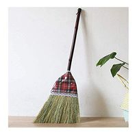 WEIFAN CAI - Long Handle Straw Broom Sweeping The Garden Dust-Proof Antistatic Wear Resistant Hand Made Wall-Mounted (85x32cm)