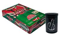 Herb Airtight Container Fresh Kettle with Juicy Jay's Watermelon 1.25 Flavored Hemp Rolling Papers 24 Count Box DC Crafts Nation- Middle Finger