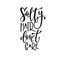 Salty hair dont care Vinyl Decal Sticker ocean beach surf surfing (BLACK)