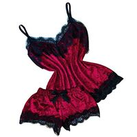 Viviplus 2020 New Women Velvet Sexy Lingerie,Solid Camisole Bow Shorts Deep V-Neck Tops Pajamas Sleepwear Babydoll Underwear