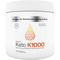 Keto K1000 Electrolyte Powder | Boost Energy & Beat Leg Cramps | No Maltodextrin or Sugar | Orange, Lighter Stevia Taste | 50 Servings