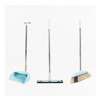 Broom and Dustpan With Long Handle Telescopic Up Non-stick Hair Extra Long Handle Multi-Function Broom And Dustpan Soft Brush Windproof Broom Set Garage Toilet Garden Cleaning Tools