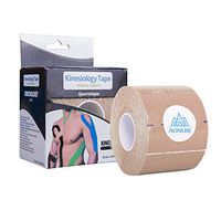 AONIJIE Athletic Tape - 5cm*5m Kinesiology Tape, Elastic Therapeutic Sports Tape Bandage for Knee Shoulder Ankle Elbow, Waterproof, Latex Free (Apricot)