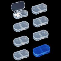 Pill Case Organizer Pocket Small Pill Holder, Daily AM & PM containers, Medicine Holder, Ideal for Medication, Vitamin, Supplement, Perfect for Travel, Ideal for Purse (8 PCS, White)