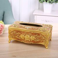T-ZJHC Tray Paper Creative Living Room Home Restaurant Table Simple Storage Box European Simple European Paper Box, Gold Coffee