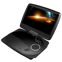 Impecca DVP916K 9 Inch Swivel Screen, Portable DVD Player with Rechargeable Battery, SD Card Slot and USB Port, Black