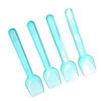 PEPPERLONELY Transparent Plastic Ice Cream Spoons,Frozen Yogurt, Plastic Disposable Tasting Spoons,Blue,3.75Inch,200 Count