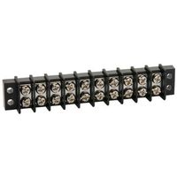 NTE Electronics 25-B500-10 Series 25-B500 Terminal Block Barrier Strip, Dual Row Panel Mount, 20 Amp, Dual Row, 10 Pole, 9.50 mm Pitch, 300V, 22-14 AWG Wire Range