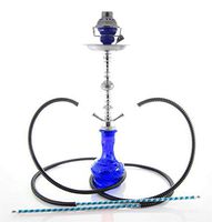 Sky Blue 22" 2 hose Hookah shisha nargila narguile nargile glass water Vase new