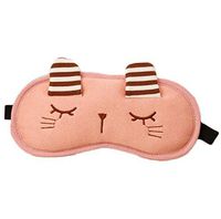 Yonger Rabbit Pattern Cute Cartoon Plush Hot/Cold Eye Mask Comfort Adjustable Blindfold Sleeping Eye Mask Eyes Blindfold With Ice Pack for Hot Cold Therapy Pink