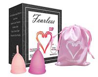 Fearless Cup - Free Carrying Bag and Sterilizer Cup - Set of 2 (1 Small and 1 Large) Menstrual Cups - Great Reusable Alternative Product to Tampons Pads and Sanitary Napkins Period Non-Toxic