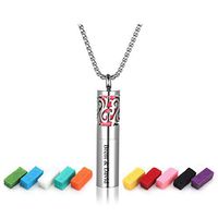 JOVIVI Personalized Custom Aromatherapy Essential Oils Diffuser Necklace Glory Container Locket Pendant Stainless Steel Perfume Necklace 24" Chain