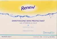 Renew Skin Protectant Cream with Dimethicone - 5 Grams Packet - Vitamins A, D, E and Essential Oils - Soothes and Calms Itching - Barrier Ointment for Dry, Chafed or Cracked Skin