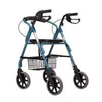 4-Wheel Walker Walker Bag Trolley Aluminum Walker 4 Wheel with Lockable Handle Brake Seat
