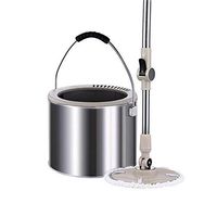 Rotary Mop Stainless Steel Single Barrel Automatic Hand Pressure Drive Household Hand-free Mop Tractor Head Mop Bucket Dry And Wet Hand-free Mop
