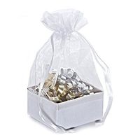 White Box with Organza Top | Quantity: 12 | Width: 2 7/8"