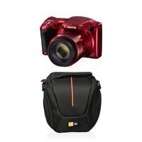 Canon PowerShot SX420 Digital Camera Red with Case Logic Compact Camera Case