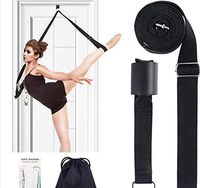 Door Flexibility & Stretching Leg Strap - Great for Ballet Cheer Dance Gymnastics or ANY Sport Leg Stretcher Door Flexibility Trainer Premium stretching equipment (Black)