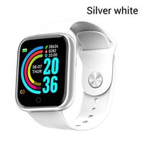 LFJNET Y68 Smart Watch Waterproof Bluetooth Sport SmartWatch Support for iOS Android Device Fitness Tracker Heart Rate Monitor Built-in 150mAh Battery USB Charging Silver White