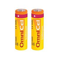 2x OmniCel ER14505 3.6V 2400mAh AA Lithium Button Top Battery For use with CMOS Circuit memory power, Numerical control tool, Taximeter, Military communication, TPMS Automobile tire monitor