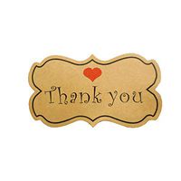 360 Pcs Thank You Stickers Kraft Paper Lace Labels Stickers with Red Heart for Packaging, Gift Wrap, Cookies, Baking Bags and More