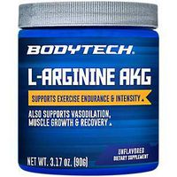 BodyTech LArginine AKG 3000MG Supports Exercise Endurance Intensity, Muscle Growth Recovery, Vasodilation, Nitric Oxide (3.17 Ounce Powder)
