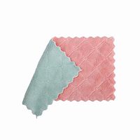 Pink Green(10 Pcs) Double-Sided Strong Absorbent Rag No Lint Non-Stick Oil Dish Towel TET&Dry Household Washing Cloth
