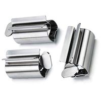Toothpaste Tube Squeezer, 3 Pack Metal Rolling Tube Squeezers Toothpaste Seat Holder Stand Rotate Toothpaste Dispenser for Bathroom Daily Living Tube Squeezing Aids Toothpaste Tube Wringer Seat
